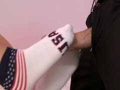 Sweetie teases with ankle socks!