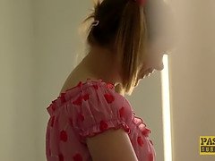 Petite Cherry English Analled and Fed Cum