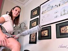 Leie, Tante, Grosse titten, Braunhaarige, Hausfrau, Masturbation, Titten, Ehefrau