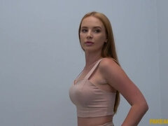 Sexy busty model sprayed with cum