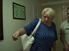 GRANNYBET - 70yo Blonde Granny Rides His Cock