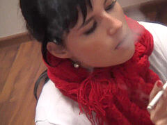 Smoking fetish oral pleasure