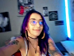 Alternative looking girl with big tits and tattooed body seduces you with her nice ass and slutty attitude