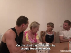 Czech Wives' Swap Casting: Big Tit Mature Blonde with Hair