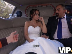 Jenifer Mendez's big tits get a workout in a hot car ride while her cuckold husband watches in HD