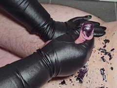 BDSM action featuring candle wax and prostate massage on a hard cock