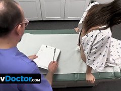 Sexy patient pays her debt with a hot bareback exam and a hot asslicking