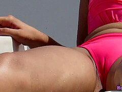 Cameltoe swimsuit gorgeous women beach Spy Hidden Camera Video HD