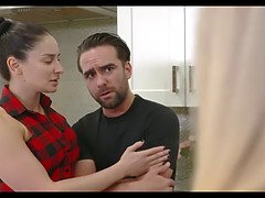 Step brother step sister fucking front step mom