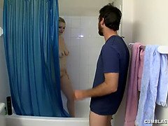 POV Naked Teen Blonde Knows This Guy Needs A Good Handjob