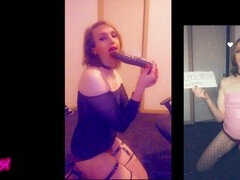 Crossdresser sissy loves giving deepthroat to her BBC toy
