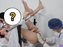 Horny Doc Takes Advantage of Hotwife During Medical Exam While Husband is Clueless