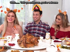 A Cuckold Family Thanksgiving - Threesome Sex