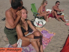 Chica, Playa, Bikini, Hd, Masaje, Al aire libre