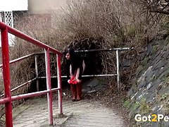 Get wet and wild with these kinky compilation scenes of blonde babes failing at public peeing