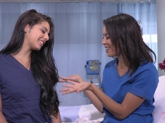 Alluring Nurses Gina Valentina And Maya Bijou go lesbian