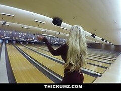 Brandi Bae caught at bowling alley with her juicy bubble butt & big tits