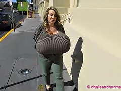 Mega Boobs in a Tight Sweater