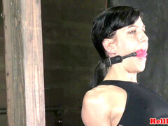 Tiedup nipple clamp whore caned by male domination
