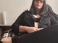 Hot secretary. teases her colleagues and masturbates in the office