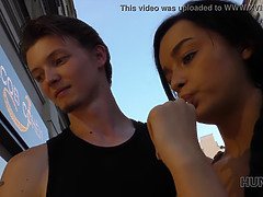 Czech couple goes wild for cash - Hunt4K - Dark-haired babe worships dick for some quick cash