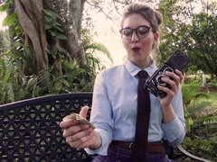 Adorable hipster lass wants to fuck hard in the park