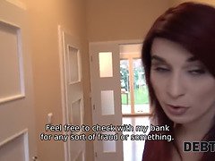 Redhead mom pays debt with her time and cash in Debt4K reality