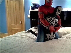 Gay morphsuit, spiderman, zentai