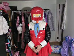 PVC Cosplay Kigurumi Breathplay in a Homemade Hood Long Version