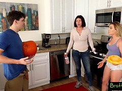 Bratty sister in law-in-law - step-brother nails sister right next to mom