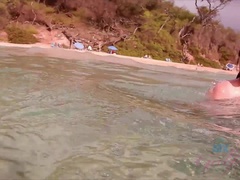 Playa, Novia, Orgasmo, Al aire libre, Pov, Público, Fumando, Mojado