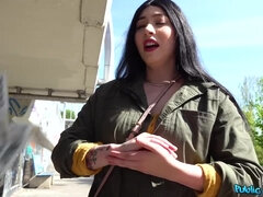 Chubby brunette Amilia Onyx enjoys fucking in public