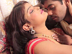 super-steamy desi shortfilm 510 - Jyothi globes smooched in orange blouse, navel kissed