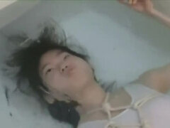 Japanese girl breath holding