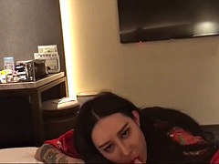 Ladyboy sucks fetish clients toes and then gets fucked hard