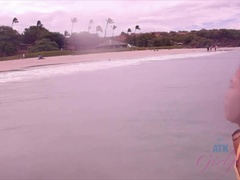 Amatør, Strand, Bikini, Pik sutte, Far, Pov, Ryger, Bryster