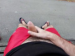 Relaxing in the park with a new friend some masturbate, pee, flash