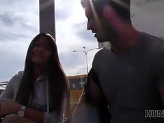 Angella Christin from the bus station trades sex for cash in POV Hunt4K video