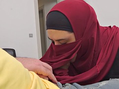 Public Cock Flash! Naive Muslim teen in hijab caught me masturbating in the car in a hospital waiting room