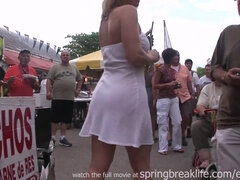 Flashing At Daytime Street Party - Amateur Sex