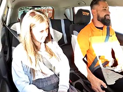 Student driver with tight pussy gets fucked
