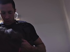 Taboo stud fucked bareback by a dominant officer guy