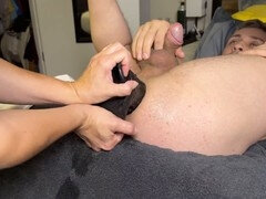 Anal, Bissexual, Mulher dominante, Punhos, Boquiaberta, Prostrado, Brinquedos