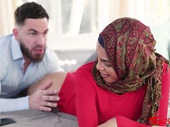 Innocent muslim step-sister in hijab fucks brother-in-law- Maya Farrell
