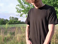 Picked up tattooed euro stud fucked pov outdoors for 4 cash