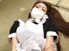 BEAUTIFUL JAPANESE MAID WITH SURGICAL MASK 3