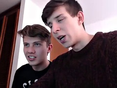 Two cute college cam boys suck cock