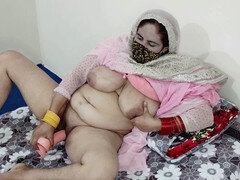 Sensual Pakistani bride with voluptuous breasts enjoys a naughty solo session in her wedding dress