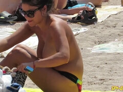 Amatoriale, Spiaggia, Tette grandi, Brunetta, All'aperto, Ragazza, Tette, Guardone