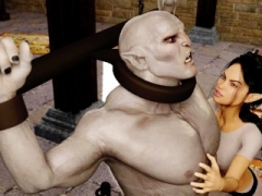 3D Elf Femdom goddess Ruined by Angry Orc!